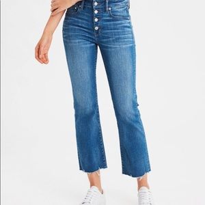 American Eagle High Rise Crop Flare Jean size 8